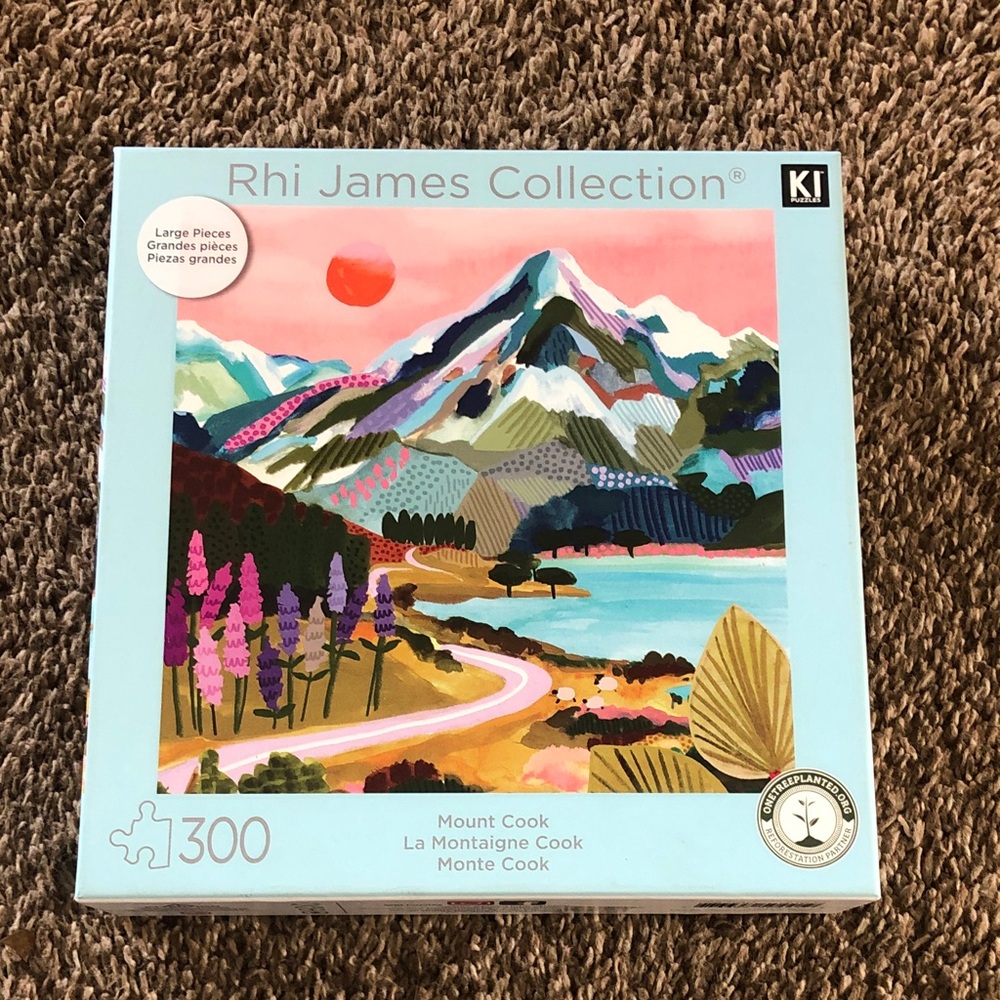 Rhi James Collection Mount Cook 300-Piece Puzzle in Pastel Pink & Blue